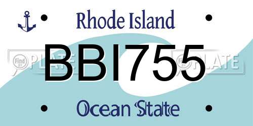BBI755 Rhode Island License Plate
