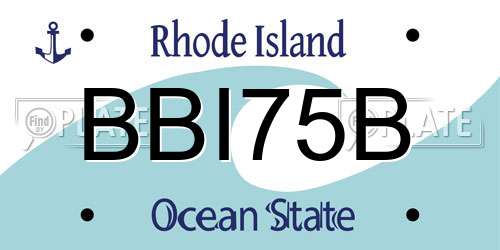 BBI75B Rhode Island License Plate