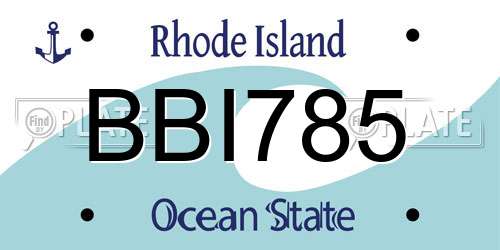 BBI785 Rhode Island License Plate