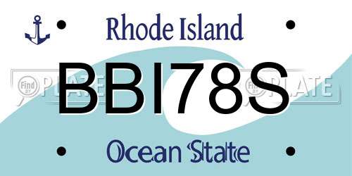 BBI78S Rhode Island License Plate
