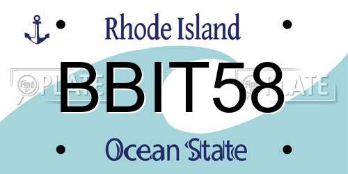 BBIT58 Rhode Island License Plate