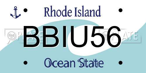 BBIU56 Rhode Island License Plate