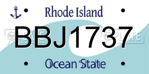 BBJ1737 Rhode Island License Plate