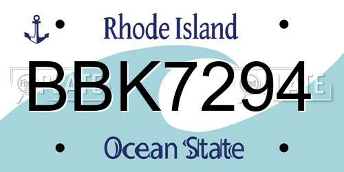 BBK7294 Rhode Island License Plate