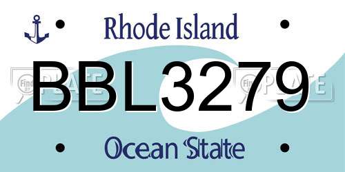 BBL3279 Rhode Island License Plate