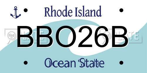 BBO26B Rhode Island License Plate