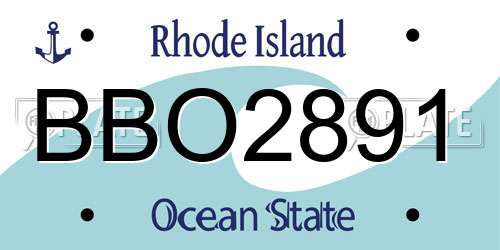 BBO2891 Rhode Island License Plate