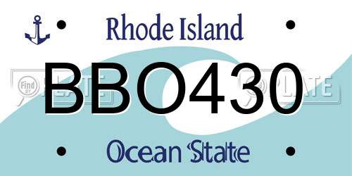 BBO430 Rhode Island License Plate