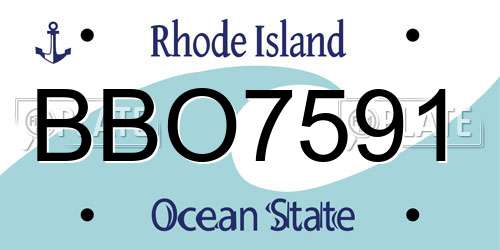 BBO7591 Rhode Island License Plate