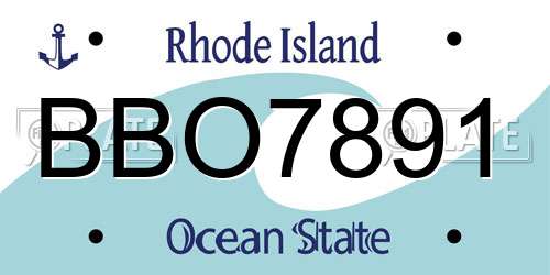 BBO7891 Rhode Island License Plate