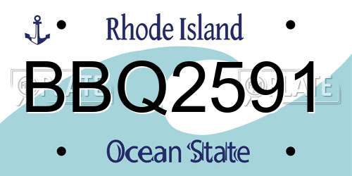 BBQ2591 Rhode Island License Plate