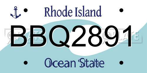 BBQ2891 Rhode Island License Plate