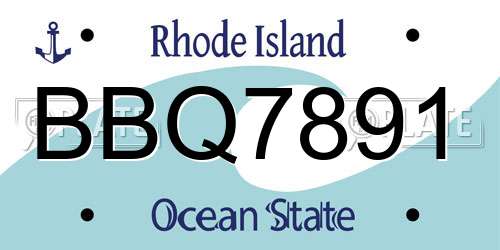 BBQ7891 Rhode Island License Plate