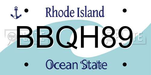 BBQH89 Rhode Island License Plate