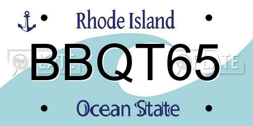 BBQT65 Rhode Island License Plate