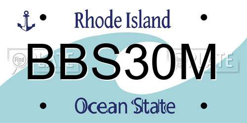 BBS30M Rhode Island License Plate