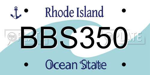 BBS350 Rhode Island License Plate