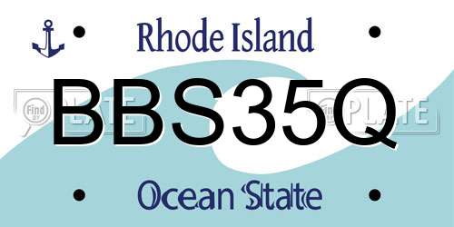 BBS35Q Rhode Island License Plate