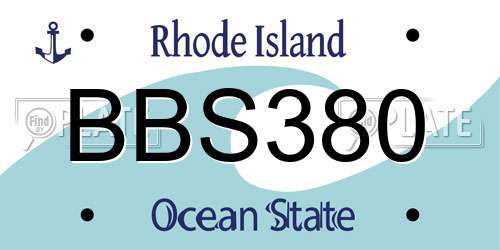 BBS380 Rhode Island License Plate