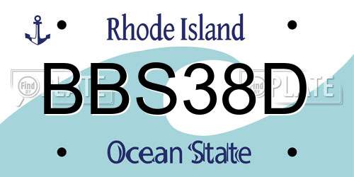 BBS38D Rhode Island License Plate