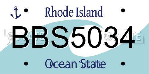 BBS5034 Rhode Island License Plate