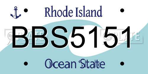BBS5151 Rhode Island License Plate
