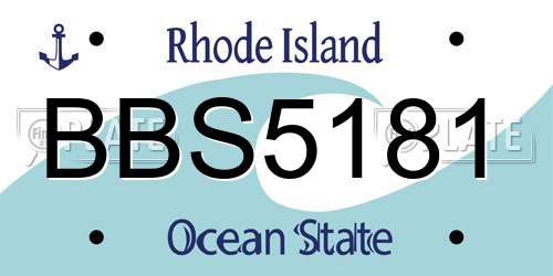 BBS5181 Rhode Island License Plate