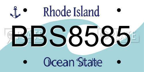 BBS8585 Rhode Island License Plate