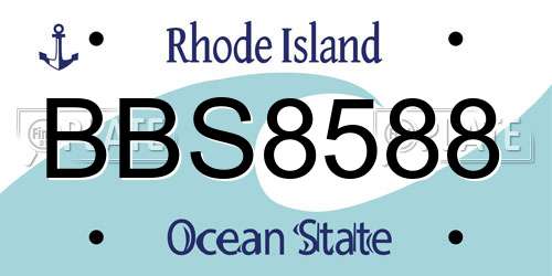 BBS8588 Rhode Island License Plate