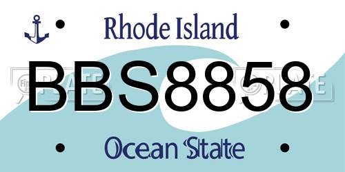 BBS8858 Rhode Island License Plate