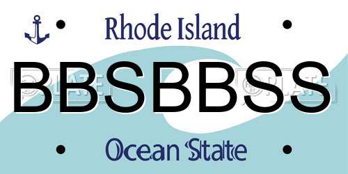 BBSBBSS Rhode Island License Plate
