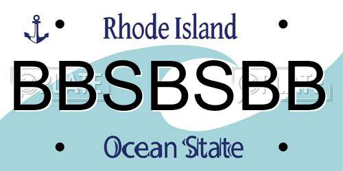 BBSBSBB Rhode Island License Plate