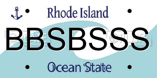 BBSBSSS Rhode Island License Plate