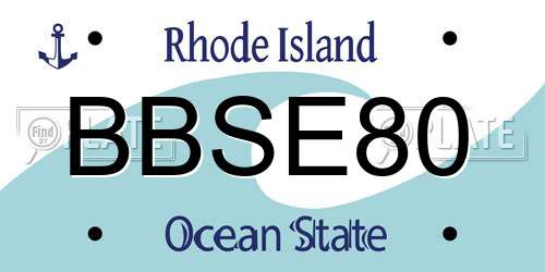 BBSE80 Rhode Island License Plate