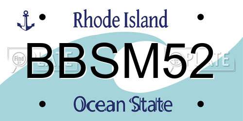 BBSM52 Rhode Island License Plate