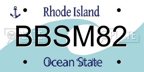 BBSM82 Rhode Island License Plate