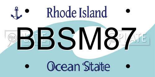 BBSM87 Rhode Island License Plate
