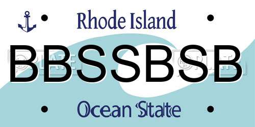 BBSSBSB Rhode Island License Plate