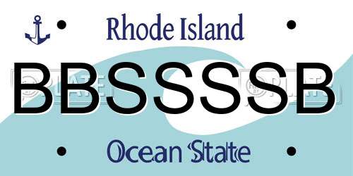 BBSSSSB Rhode Island License Plate