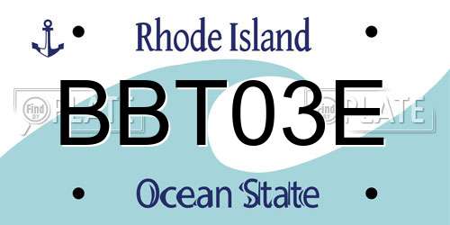 BBT03E Rhode Island License Plate