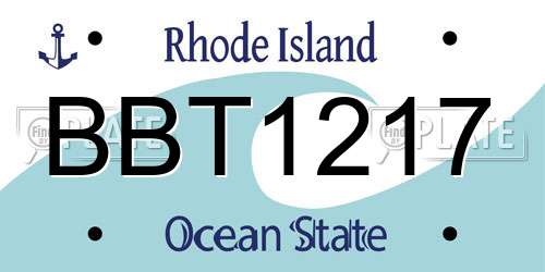 BBT1217 Rhode Island License Plate