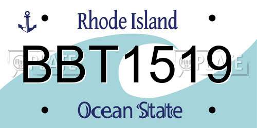 BBT1519 Rhode Island License Plate
