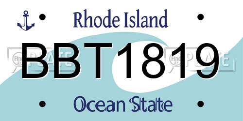 BBT1819 Rhode Island License Plate