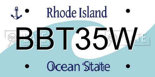 BBT35W Rhode Island License Plate