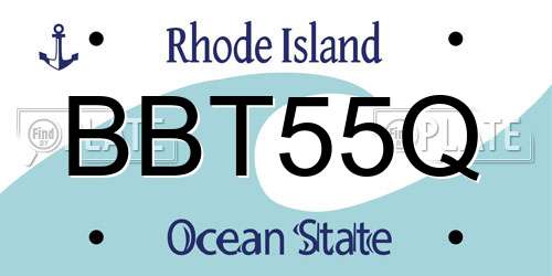 BBT55Q Rhode Island License Plate