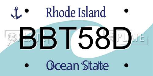 BBT58D Rhode Island License Plate