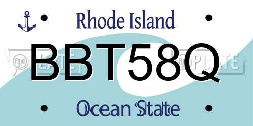 BBT58Q Rhode Island License Plate