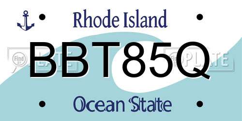 BBT85Q Rhode Island License Plate