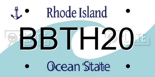 BBTH20 Rhode Island License Plate