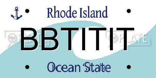 BBTITIT Rhode Island License Plate